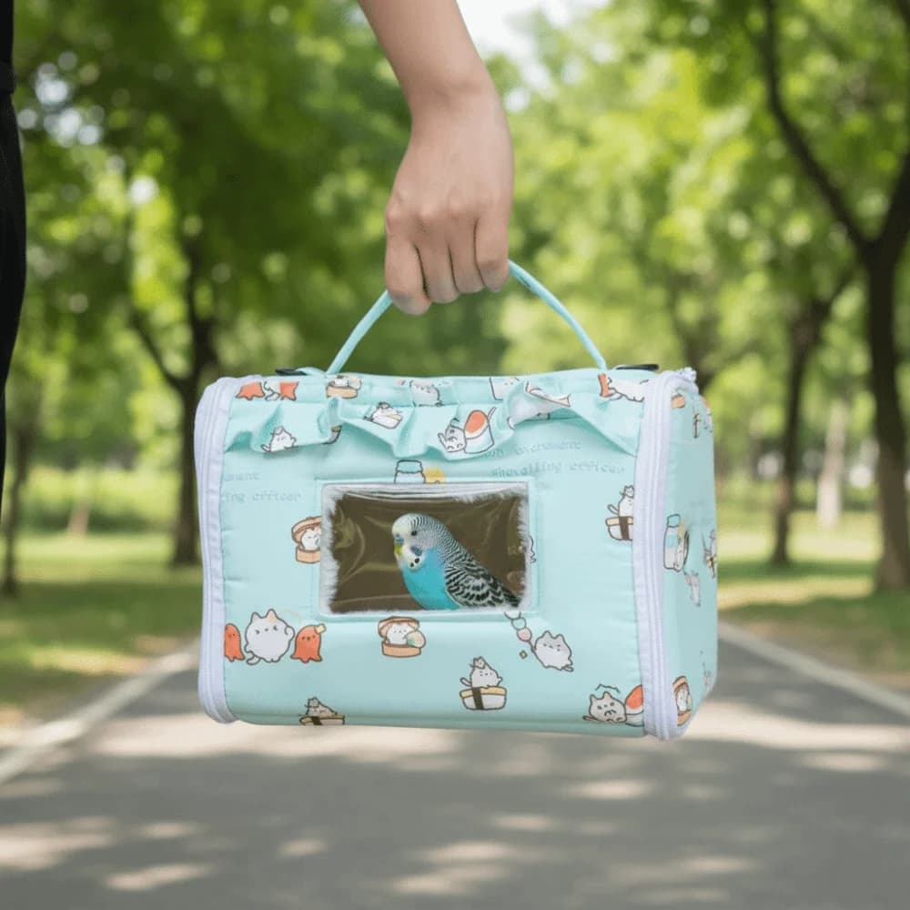 Borsa Trasportino Portatile per Pappagalli, Antivento, Ispessita, con Finestra, Ampio Spazio, per Uccelli e Criceti, Borsa da Esterno, Articoli per Animali Domestici