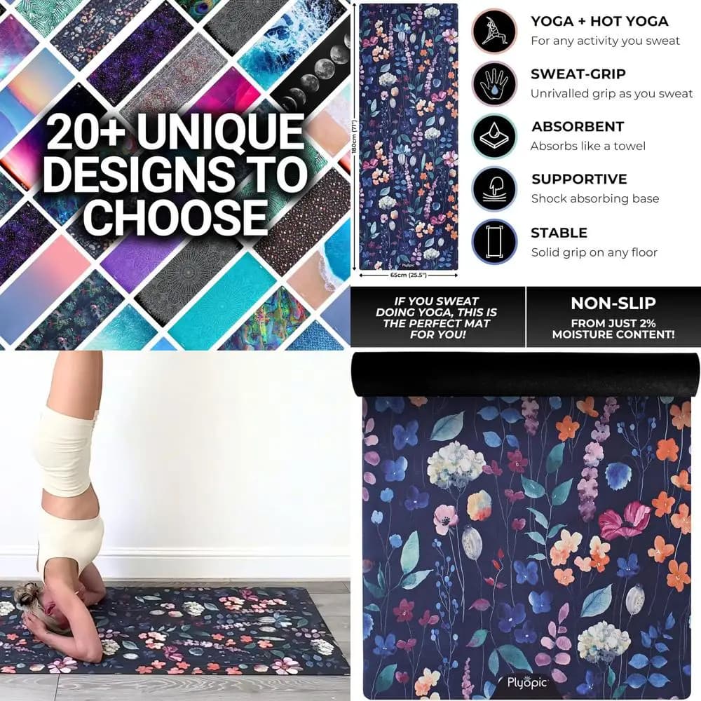 Premium set of Carpet and Towel for Yoga | Anti-slip, eco-friendly for Hot Yoga, Pilates and Fitness
