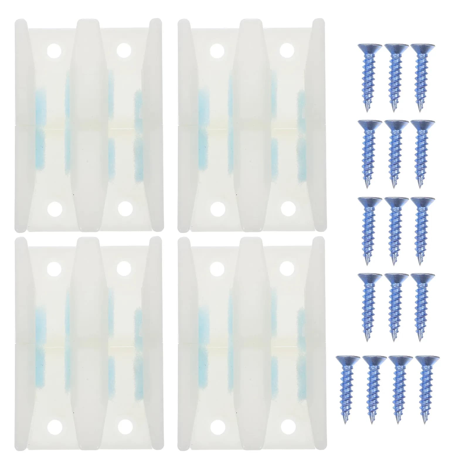 4Set Shower Door Guide Bottom Sliding Glass Door Guide Replacement Parts for Sliding Glass Doors Bumpers Stopper