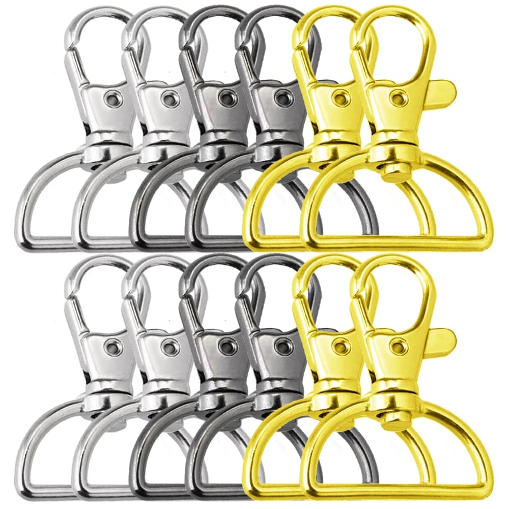 8/15/25/40Pcs Swivel Snap Hooks 30mm D-Ring Key Chain Clips Lanyard Clasps for Keychain Making Wallet Hardware DIY Crafts Gift