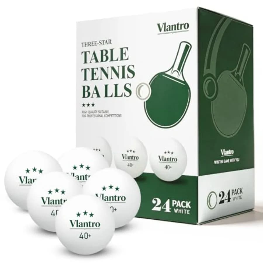 Confezione da 24 Palline da Ping Pong Bianche a 3 Stelle, Palline da Ping Pong Premium 40+ ABS Regolamentari per Competizione e Allenamento, per Indoor