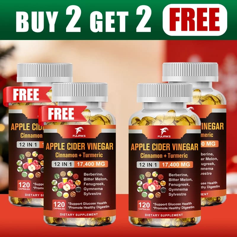 Buy 2 Get 2 Free! All-in-One Apple Cider Vinegar Capsules, Support Natural Weight Management, Digestion Aid & Blood Sugar, Vegan