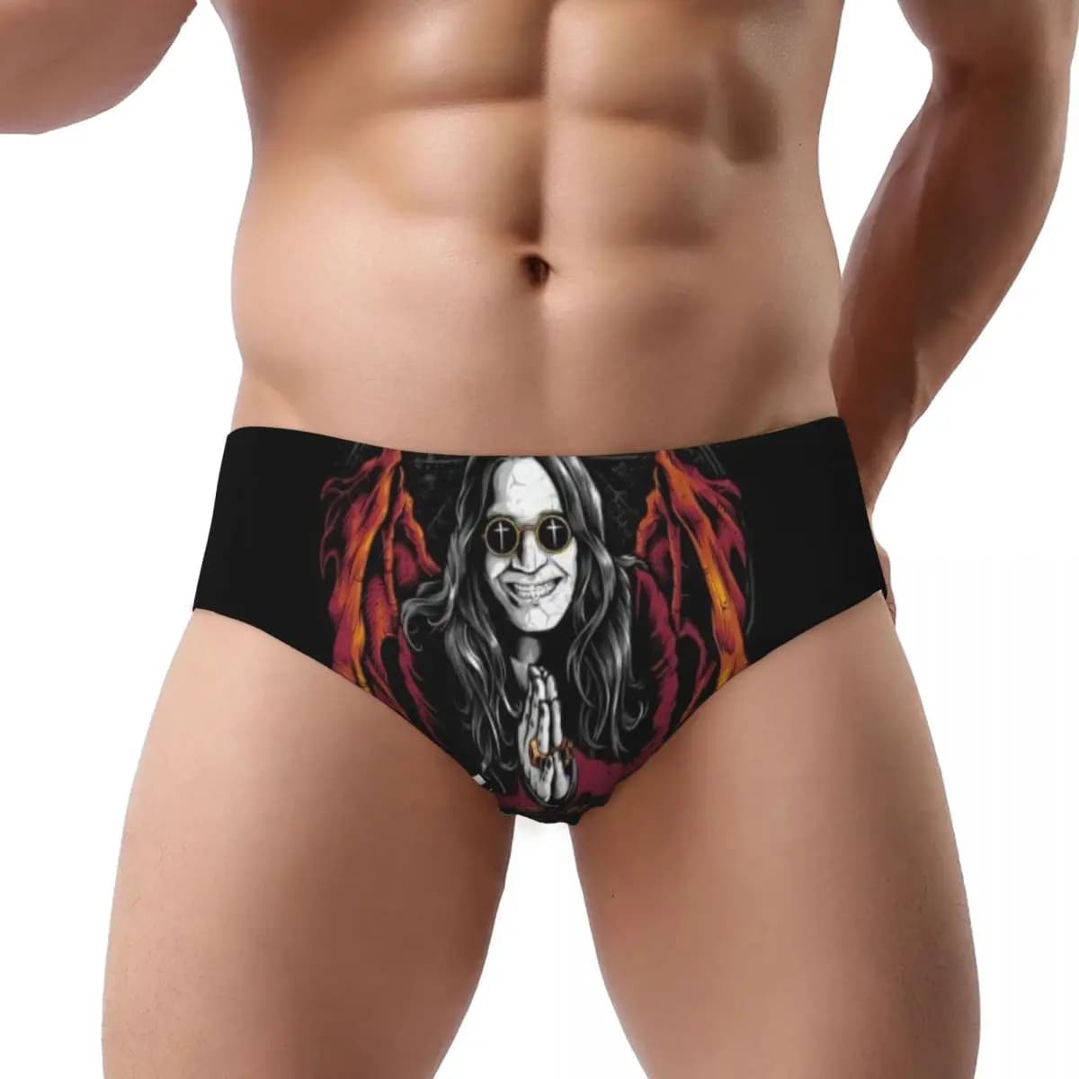 Personalizzato Ozzy Osbourne Heavy Metal Rock Music Singer Slip da uomo Mutandine da uomo Mutande intimo elasticizzato