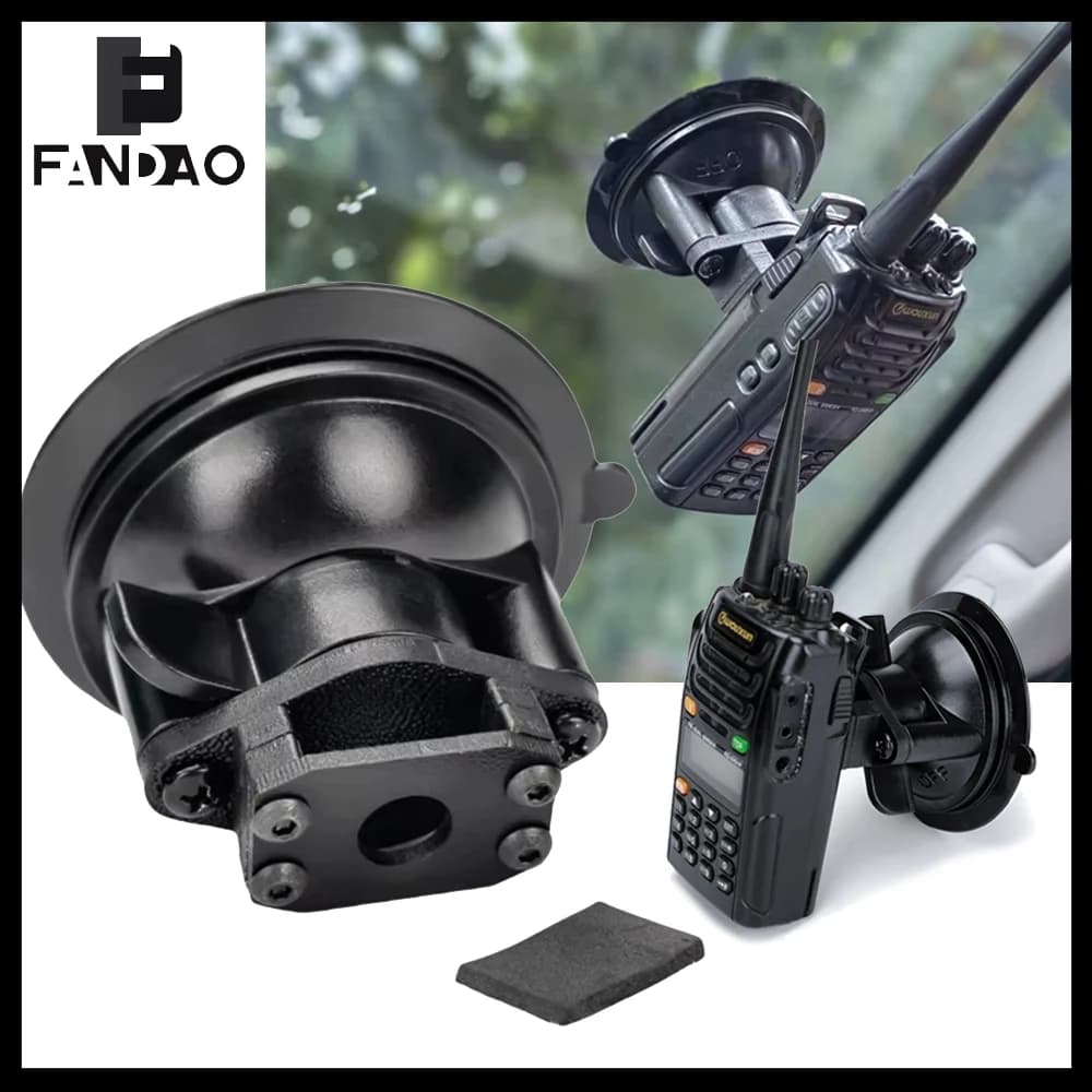 Base di Montaggio per Walkie-Talkie Tattico con Ventosa, Supporto Regolabile Universale a Sgancio Rapido per Auto e Moto
