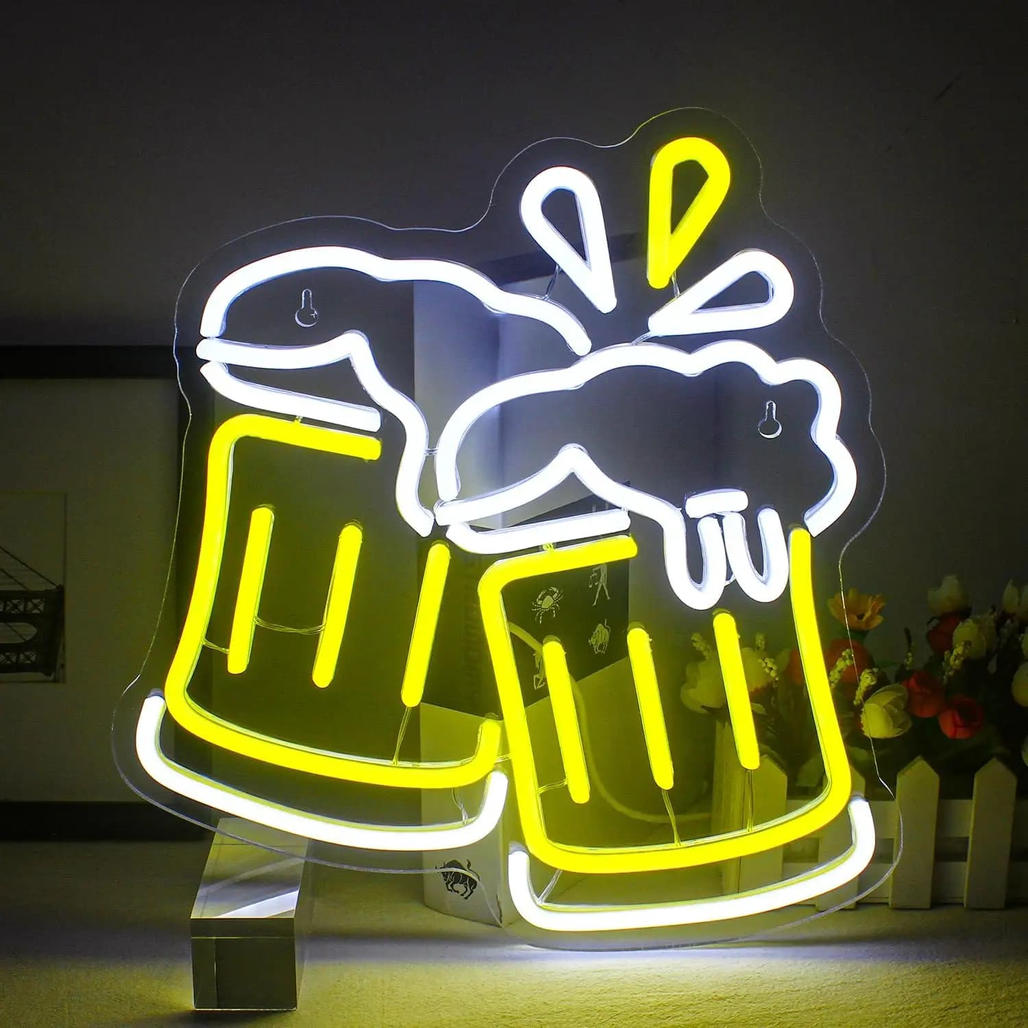 Insegna al Neon 'Cheers' con Alimentazione USB, Luce LED Dimmerabile per Bar, Pub, Man Cave, Beer Garden, Patio, Feste, Giardino, BBQ, Decorazione Murale