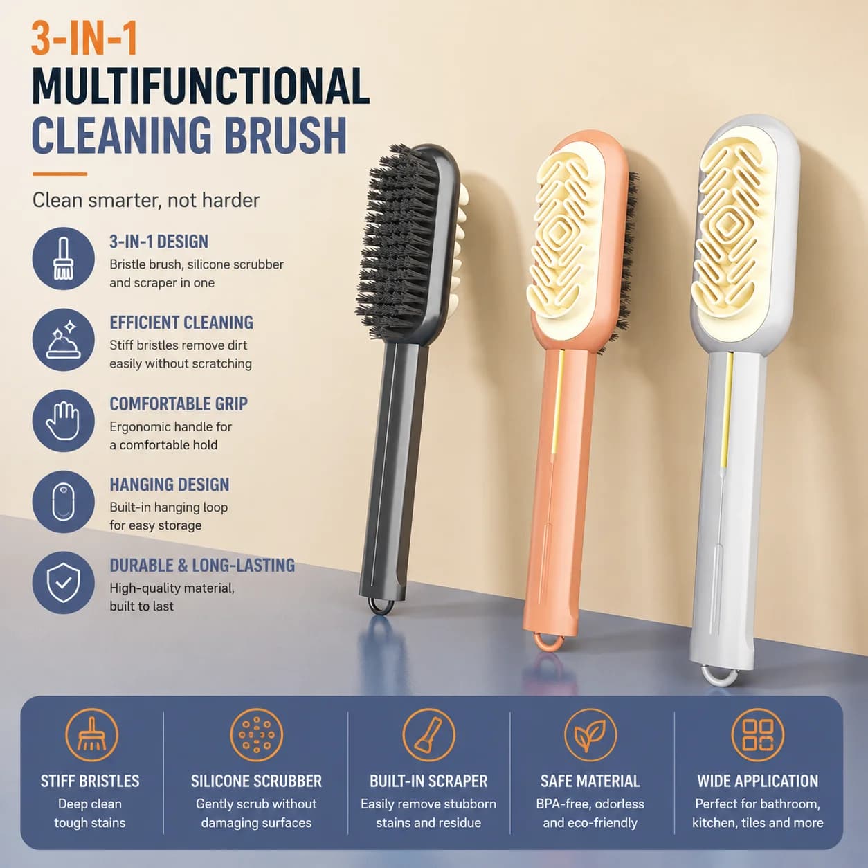 Flip over leather shoes, brush shoes, household shoe washing, single-sided rubber brush, soft fur clothing cleaning, brush shoes