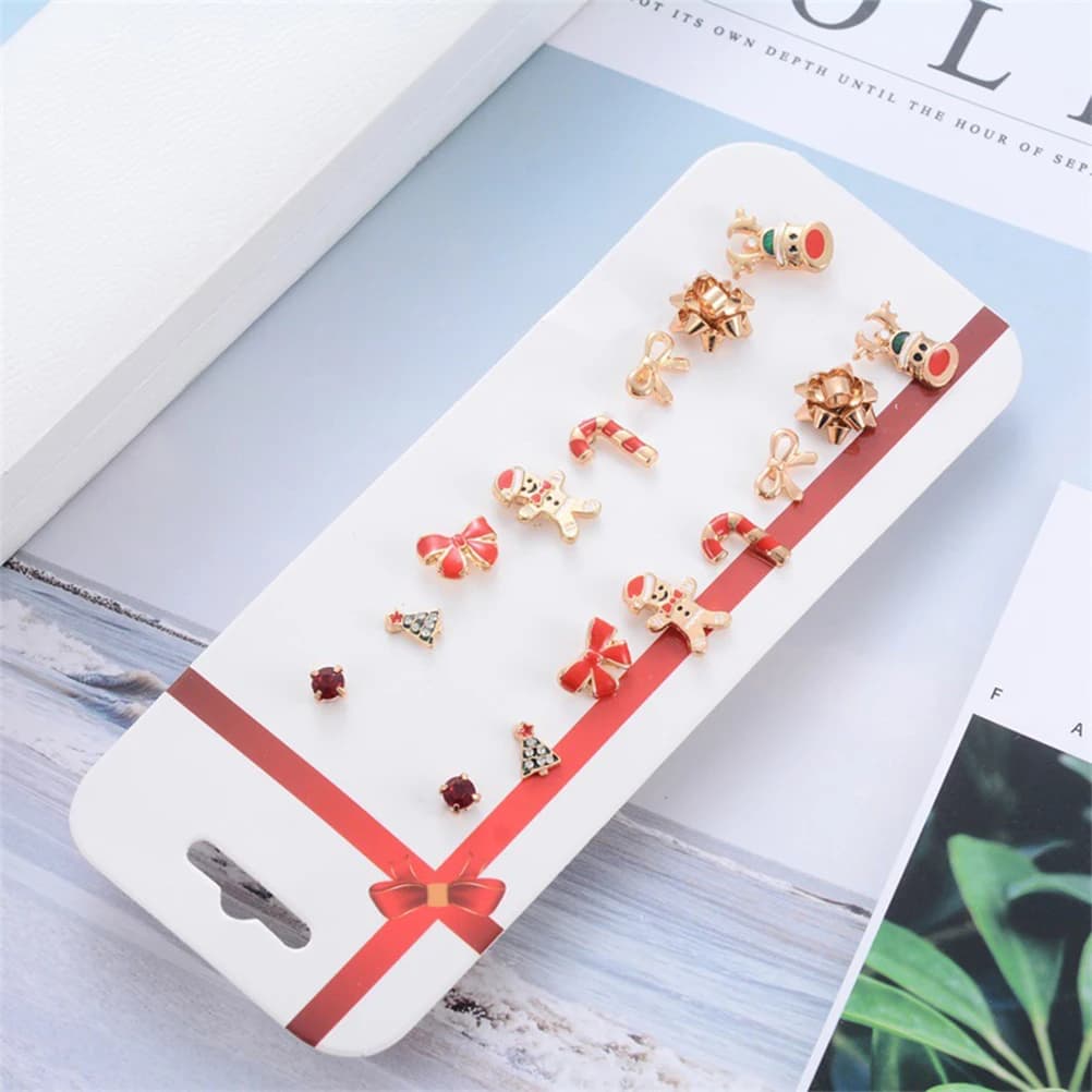 2 set orecchini stile natalizio materiale in lega eleganti orecchini a bottone natalizi per donne ragazze festa data regalo gioielli orecchini a bottone
