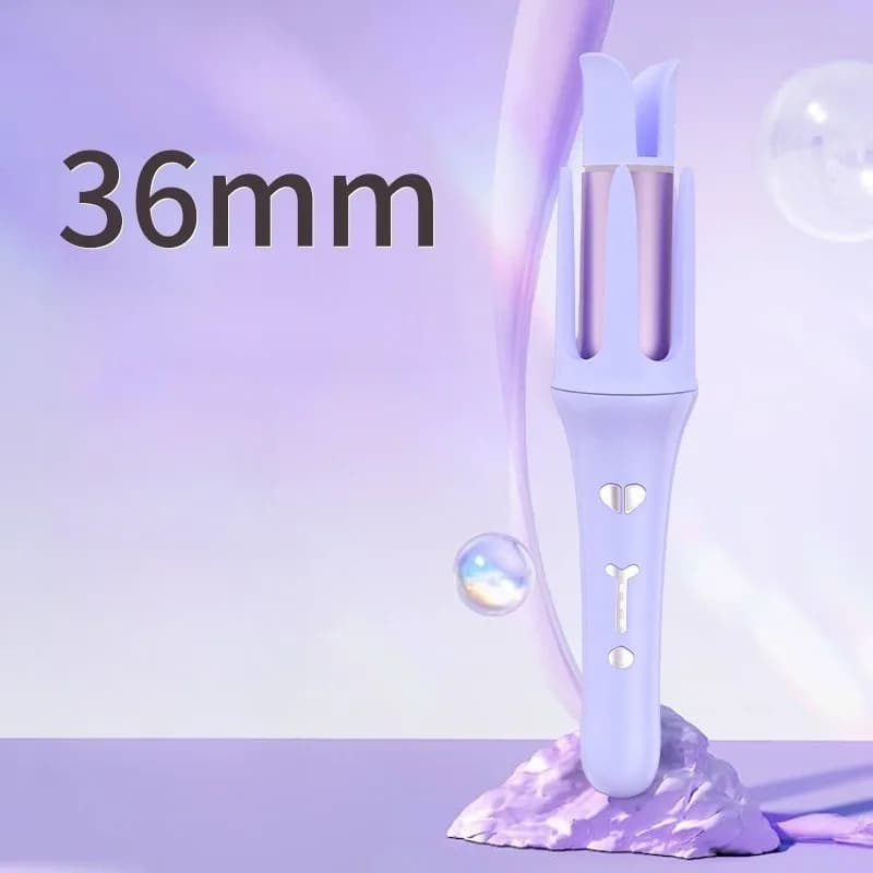 Fully Automatic Wet and Dry Dual-Use Purple Curling Iron 36mm Big Waves Electric Negative Ion Hair-Friendly Water Ripple Curler