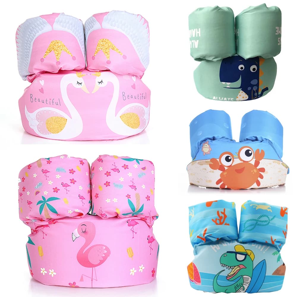 2-6 anelli per braccio da nuoto per bambini giubbotto di salvataggio per bambini giubbotto di salvataggio di sicurezza per bambini giubbotto per pozzanghera per bambini anelli per braccio gilet forma di schiuma