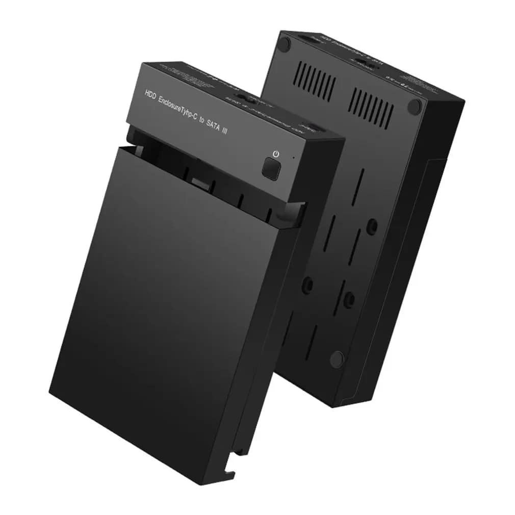 Custodia per disco rigido esterno da 3,5 pollici Custodia da USB-C a SATA HDD Alimentatore integrato da 10 Gbps Base per disco rigido Adattatore di alimentazione 12 V/2 A