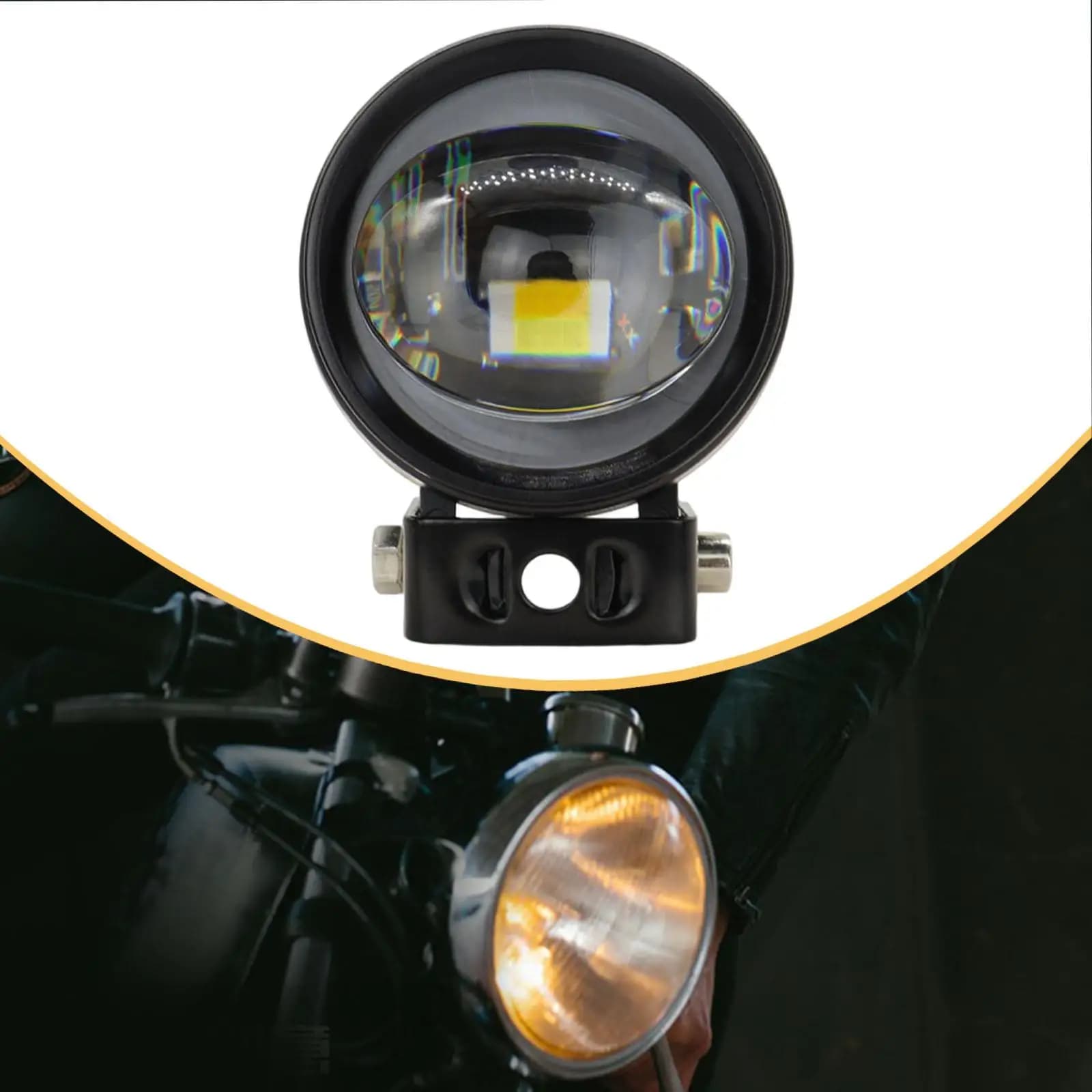 Faro Ausiliario Universale per Moto, Luce Antinebbia a LED con Staffa per Guida Notturna Sicura