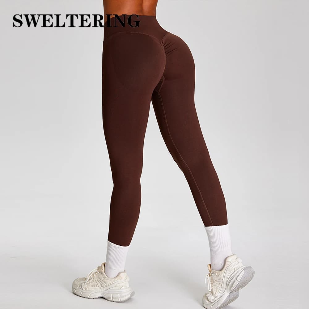 Leggings da Yoga Donna a Vita Alta Senza Cuciture, Pantaloni Sportivi Modellanti per Palestra e Fitness, Leggings Sexy Push-Up per Allenamento