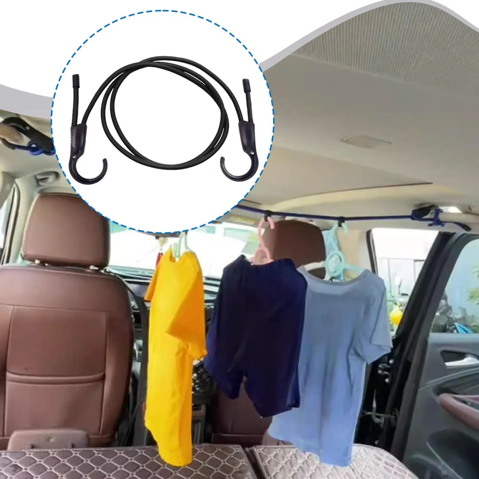 Portable Car Hanger Clothesline Retractable Laundry Rope Adjustable Clothes Dryer for SUV RV Camping