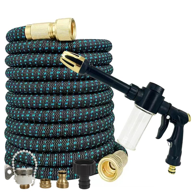Expansion And Expansion Garden Hose 25-125FT, High-Pressure Foam Water Gun, Used For Outdoor Watering And Garden Irrigation