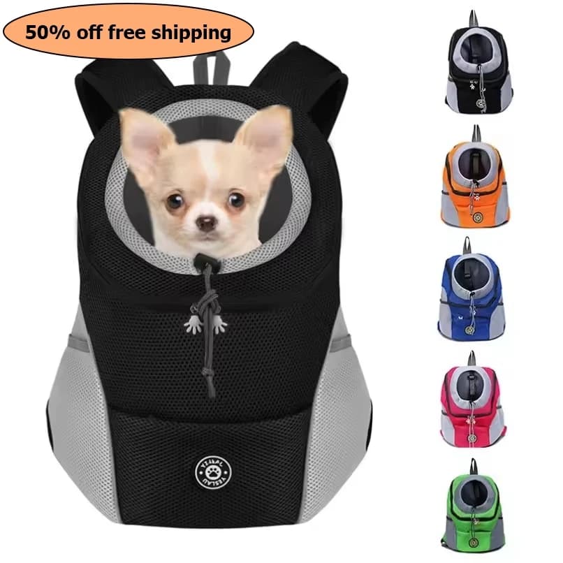 Pet Backpack Portable Portable dog Double Shoulder bag Outdoor Travel cat Carrier Bag Pet Front Bag Mesh Backpack Free shipping