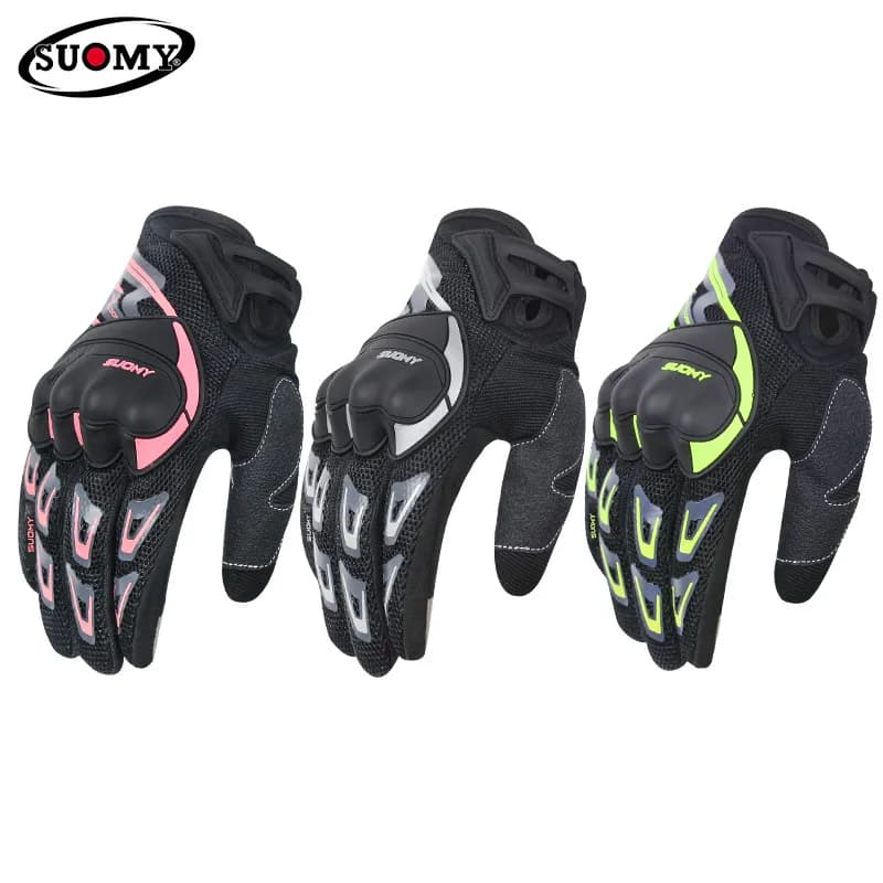 SUOMY Anti-Slip Motorcycle Gloves Touchscreen Summer Breathable Crash Protection Motorcyclist Gloves for Men & Women