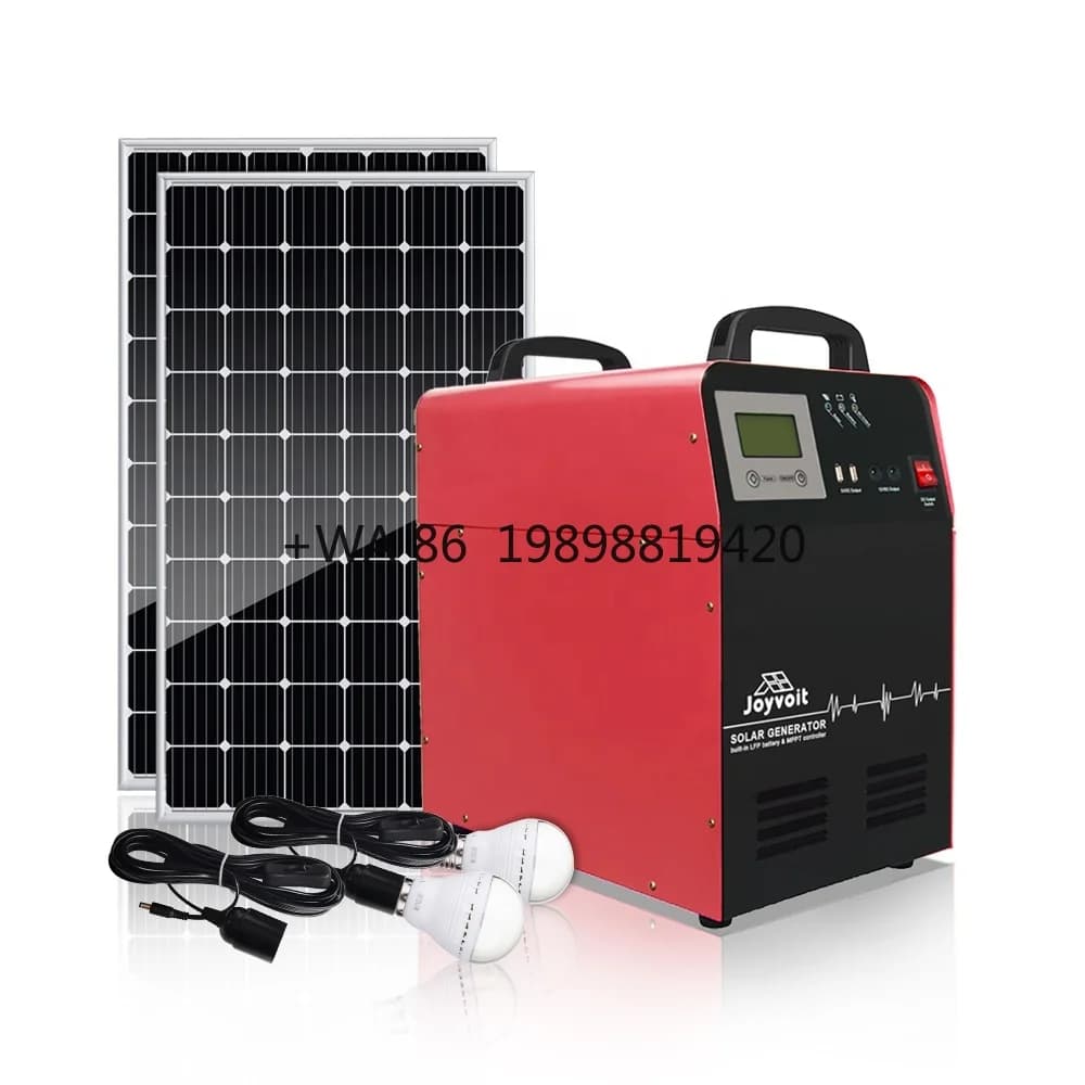 Generatore solare esterno 1KW Centrale elettrica portatile tutto in uno con sistema di pannelli solari da 400 W DC 5.0 USB AC 220 V 110 V 2 lampadine LED