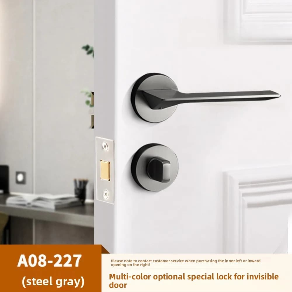 Serratura per Porta Senza Chiave in Acciaio Inox per Bagno, Maniglia per Porta Interna in Legno con Indicatore Nero, Rosso e Verde