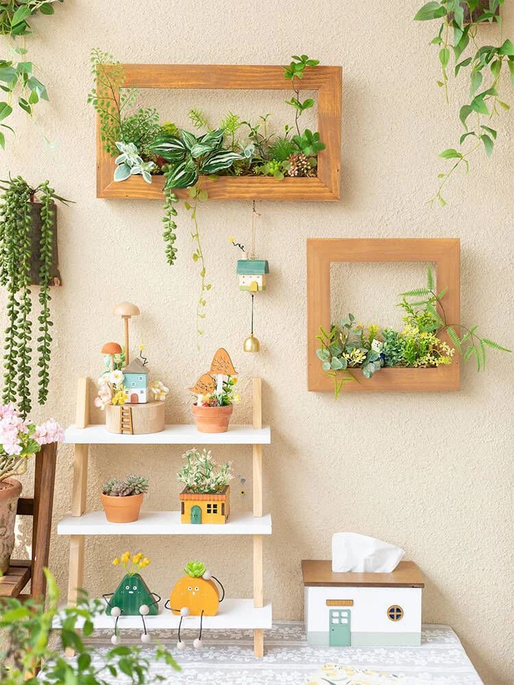 Artificial Plant Wall Decorative Frame Greenery Background Wall Decoration for Kindergarten Living Room Corner Wall Hanging