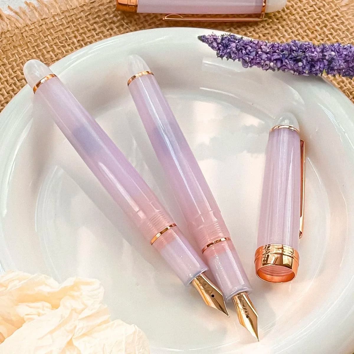 Jinhao 82 lavender purple Limited Edition Torpedo Ice Blue Fountain Pen - EF/F/M/Bent Nib Set for Students Calligraphy Practice