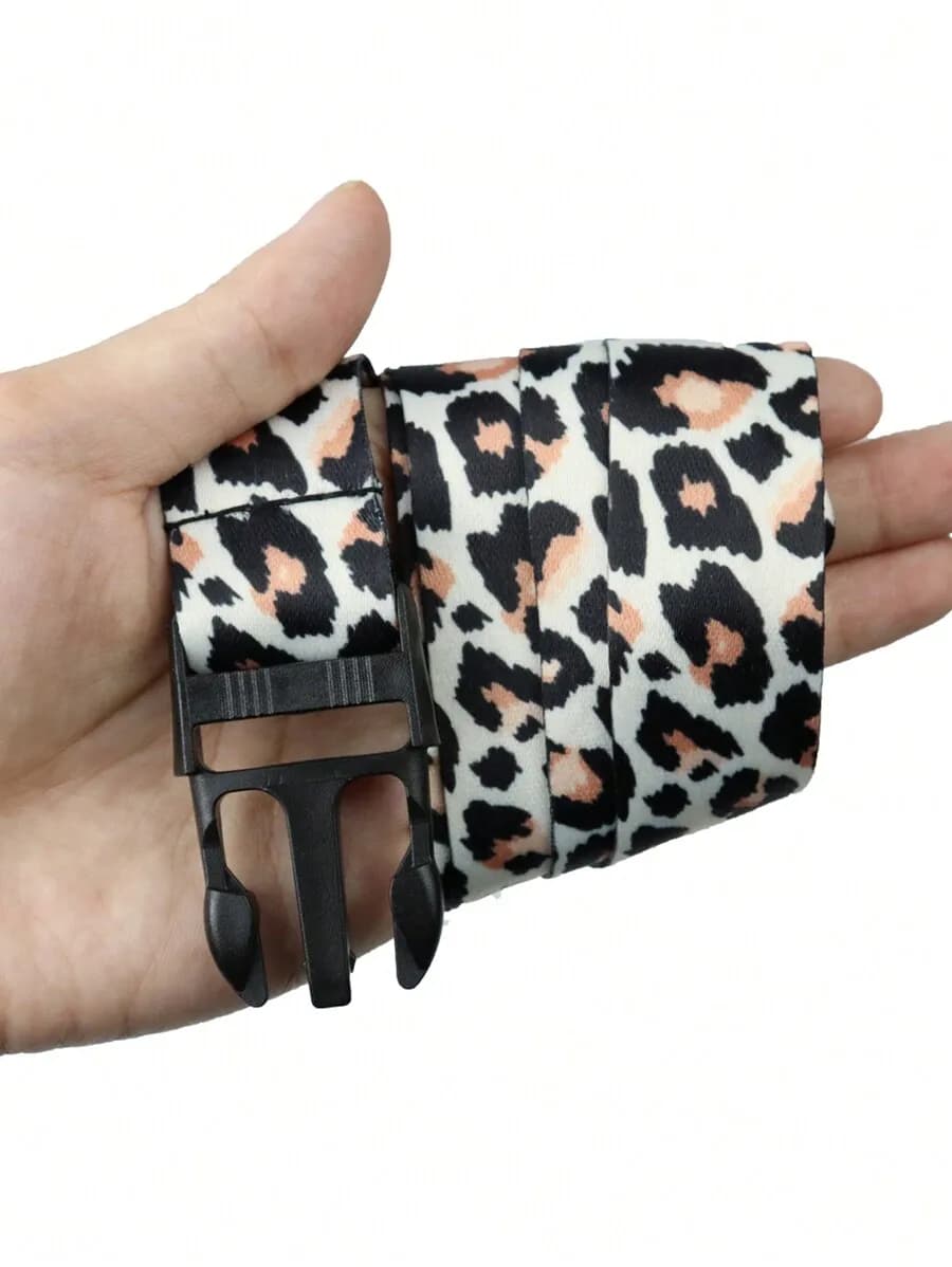 Leopard Print Breakaway Lanyard With Quick Release Buckle For Keys ID Card Phone Wallet