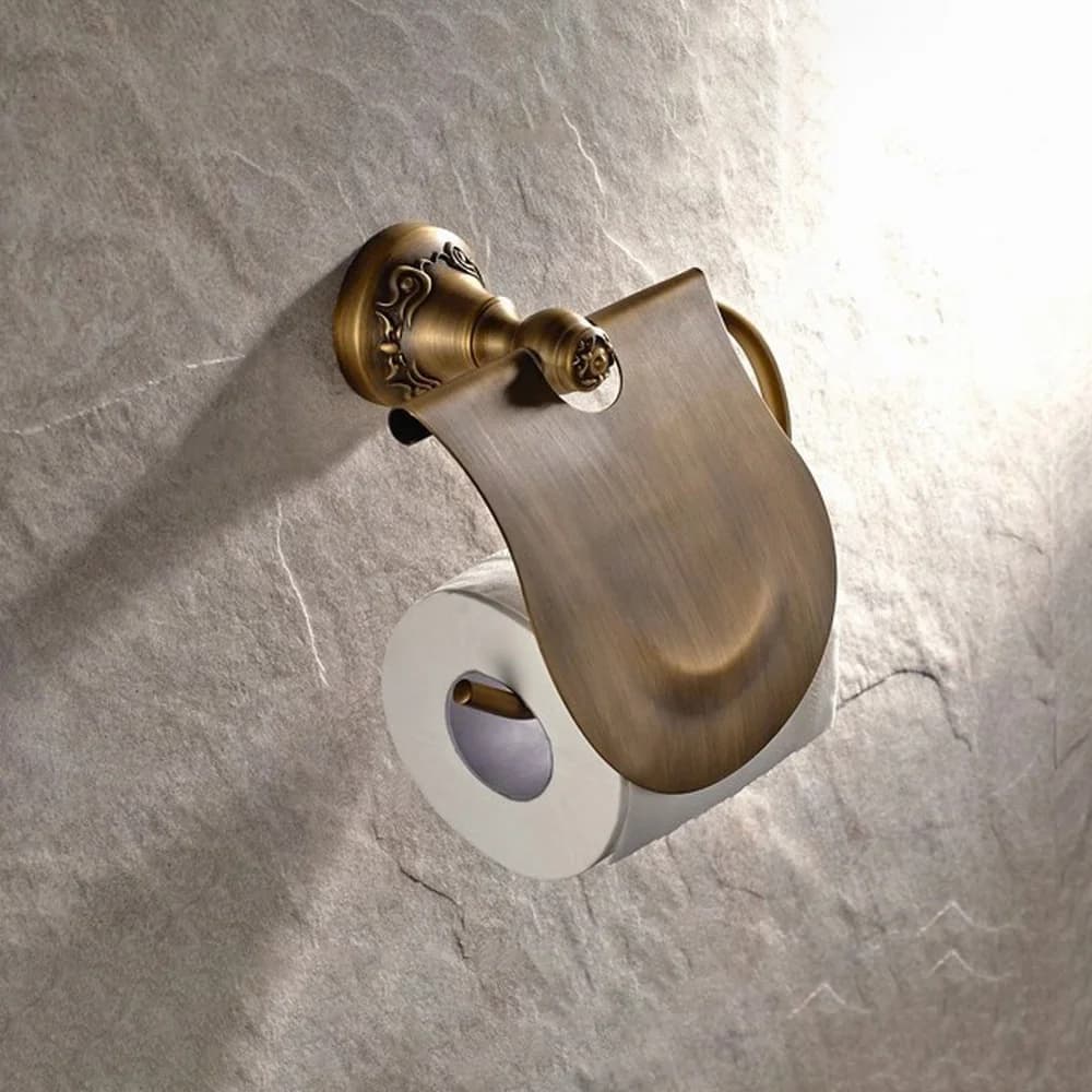 Portarotolo per carta igienica Ottone Bagno Lavabo Cucina Bagno WC Portarotolo di carta Appendiabiti per montaggio a parete Nba421
