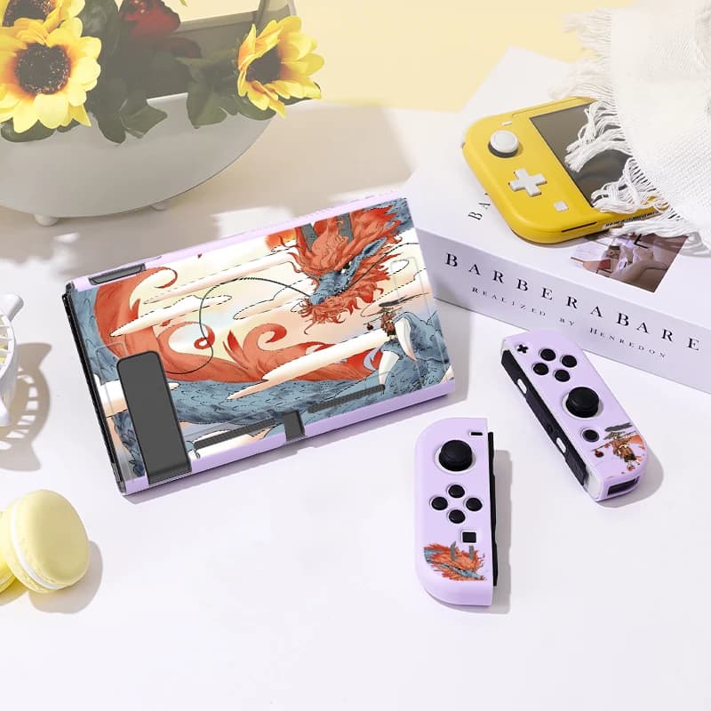 Bere con Il Drago. Custodia protettiva per Switch Oled, cover sottile in TPU morbido per console Nintendo Switch, accessorio di gioco NS