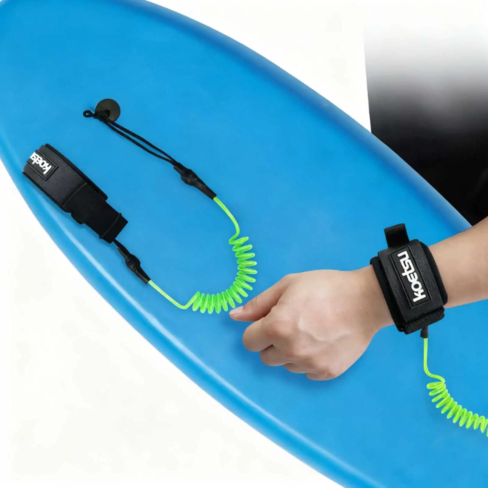 Coiled Bodyboarding Leash TPU Strong Cord SUP Paddle Board Leg Rope Elastic Stretchable Ankle Safety Strap for Training Exercise