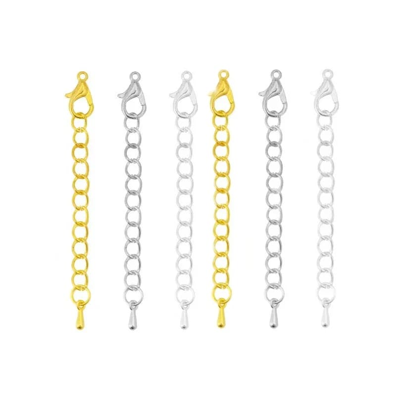 10 pz/lotto 50mm Estensione Estesa Coda Catena Aragosta Catena Connettore Per Il Braccialetto FAI DA TE Collana Creazione di Gioielli Risultati