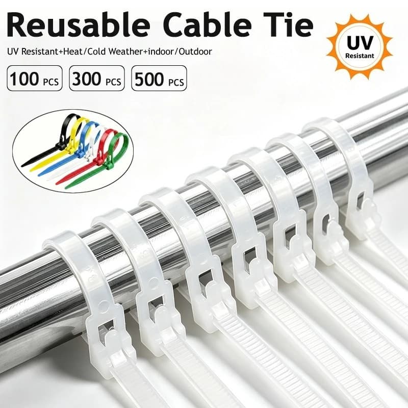50/500pcs Releasable New Nylon Cable Ties Reusable Adjustable Self-locking Loose Slipknot Zip Tie Organizer Binder Lock Straps