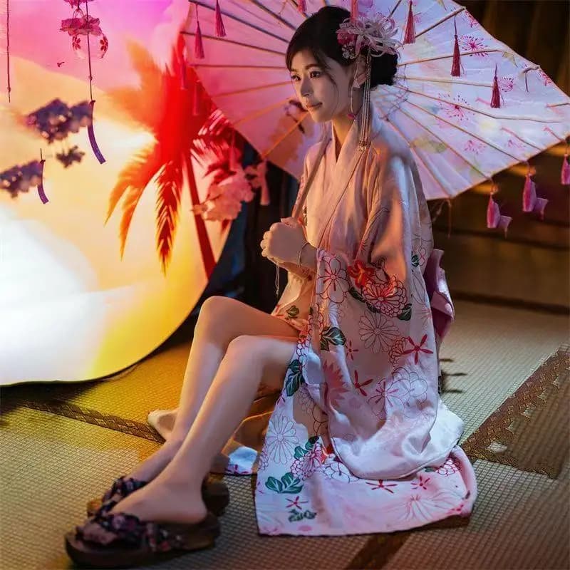 Kimono Kawaii per Donne, Abbigliamento Tradizionale Giapponese, Accappatoio, Costume per Eventi di Halloween, Cosplay Anime, Yukata Vintage