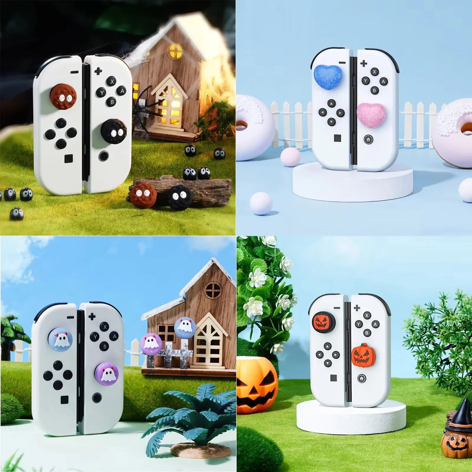 New Cute Silicone Soft Thumb Stick Grip Cap Joystick Cover Protector per Switch Oled NS Lite Joy-con Controller Thumbstick Case