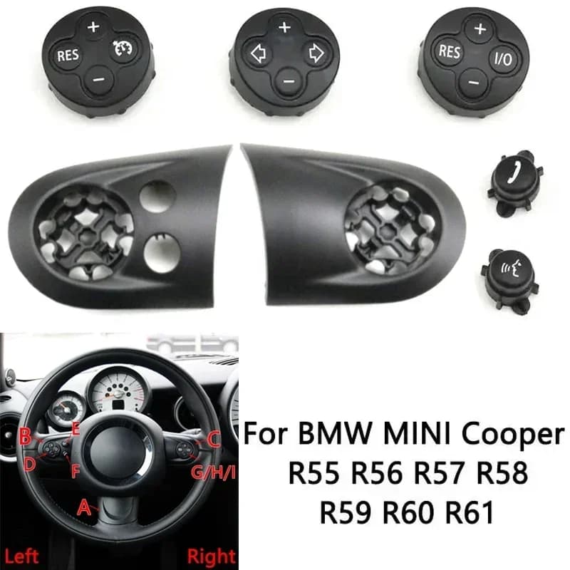 Volante multifunzione Tasto del volume Interruttore di controllo della velocità Copertura per BMW MINI Cooper R55 R56 R57 R58 R59 R60 R61 07-14