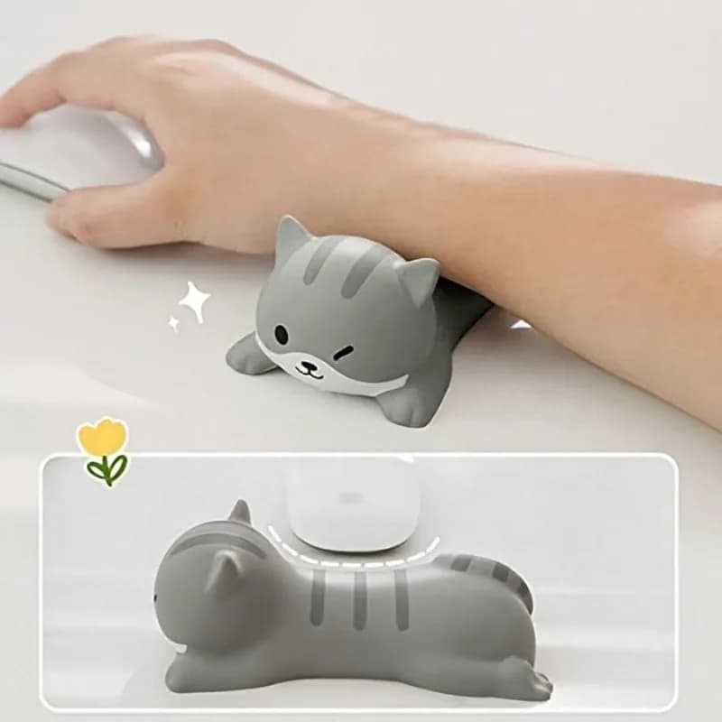 Tappetino per mouse con poggiapolsi per animali dei cartoni animati - Supporto ergonomico in memory foam per tastiera/mouse, base in gomma antiscivolo per ufficio/laptop