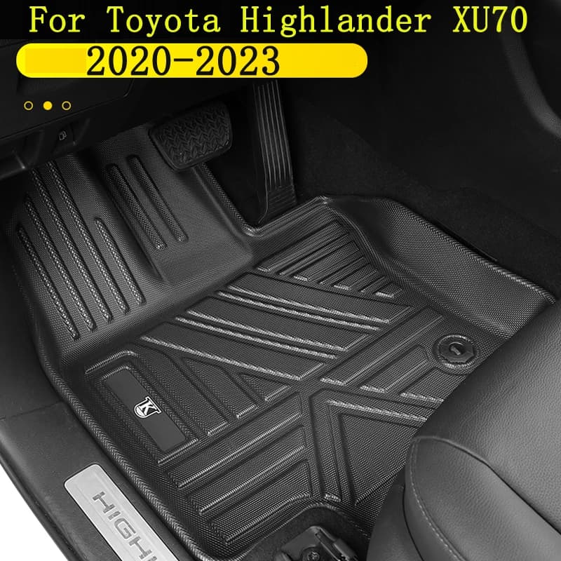 Tappetini per auto LHD tappetini per piedi in TPE a doppio strato rivestimento per pavimenti interni per Toyota Highlander XU70 Refit 2023 2021 2022 accessori