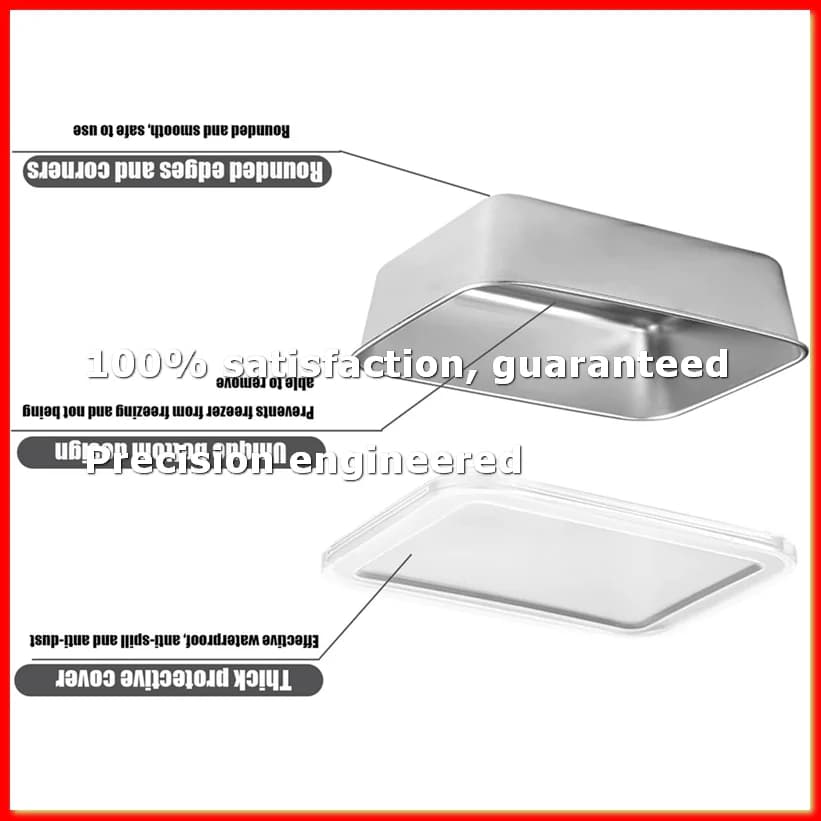 Contenitori in Acciaio Inox per Conservazione Alimenti, Scatola Bento per Conservazione Alimenti, Coperchio in Silicone Ermetico Lavabile in Lavastoviglie-A09G