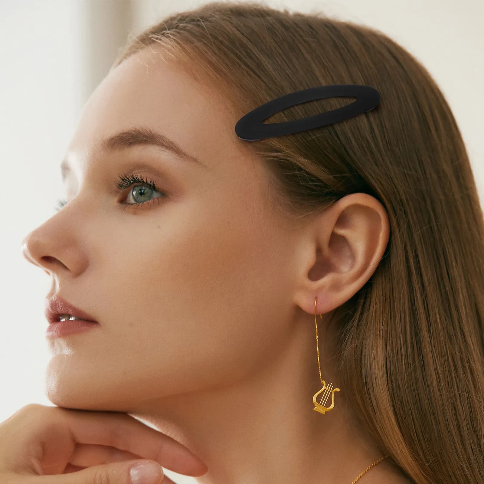 Set di 7 Eleganti Fermagli per Capelli Ovali Opachi, Mollette Piatte per Donne e Ragazze