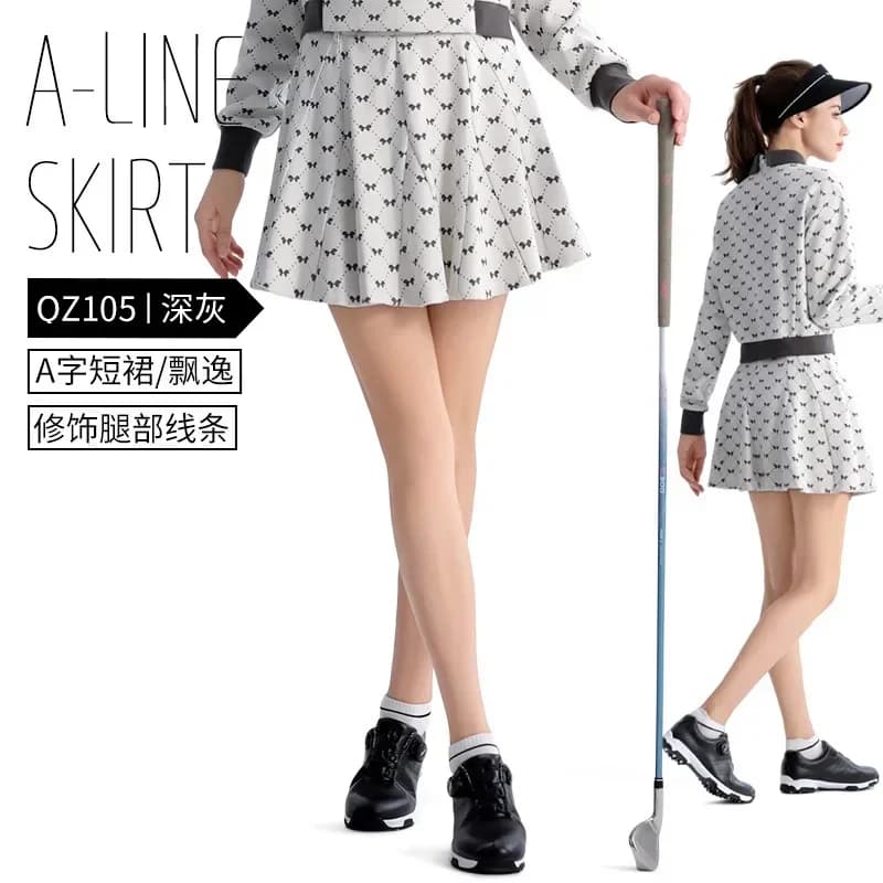 2026PGM golf skirt pleated skirt A-shaped short skirt leggings printed plaid sports