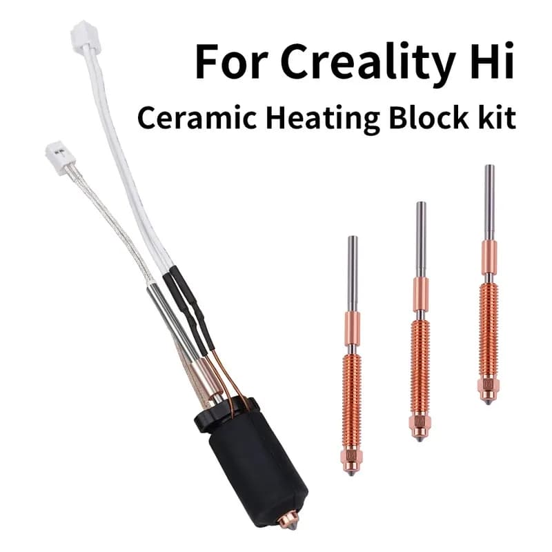 For Creality Hi Combo Hotend Kit Ceramic Heater Lock Silicone Case with Hardened Steel Nozzle 300 ° C High Temperature 3D Printer