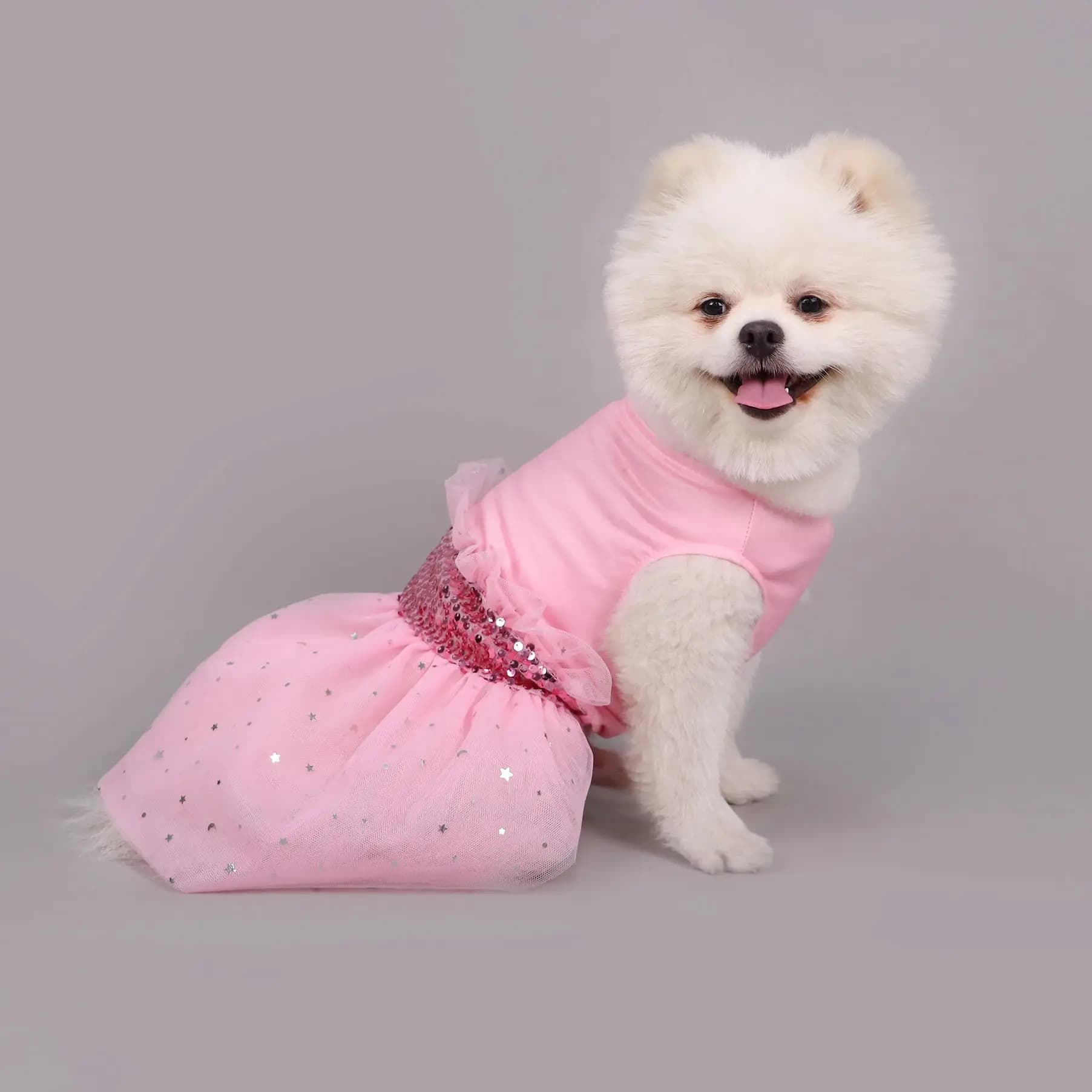 Abito rosa per cuccioli di cane Gonna adorabile per cani blingbling Principessa Dolce abbigliamento per animali domestici Cani Gatto Tutu Abiti per la festa di nozze di compleanno