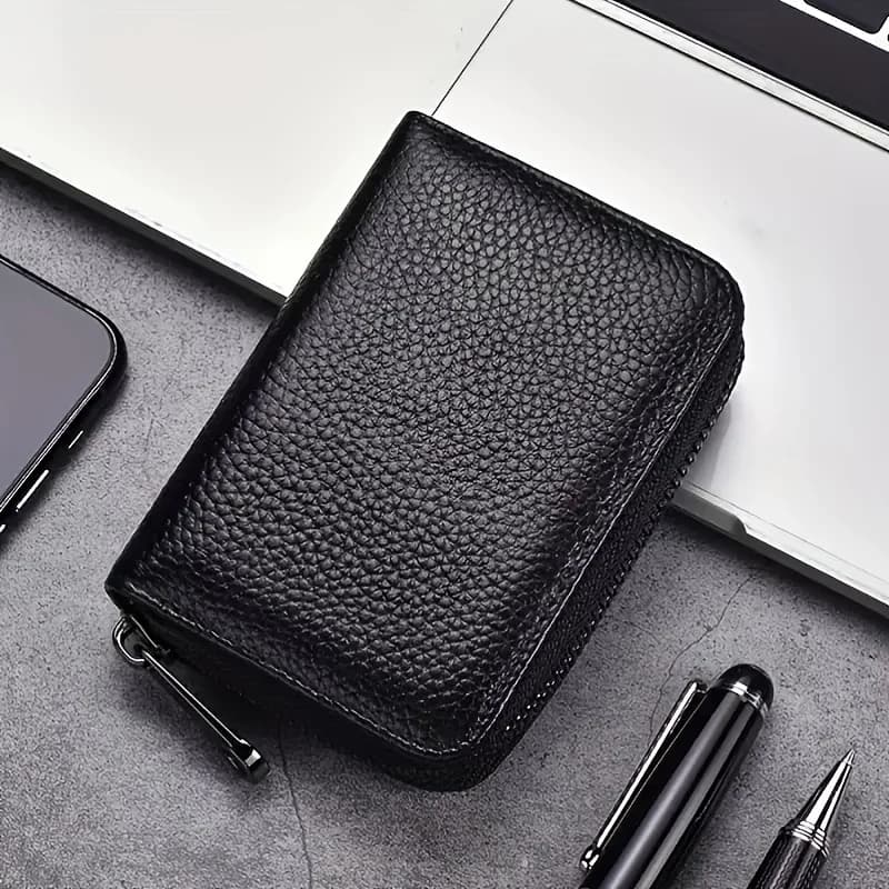 Borsa per carte da 1 pezzo | Portafoglio resistente RFID adatto sia per uomo che per donna | Multi slot, design ultrasottile con chiusura a cerniera