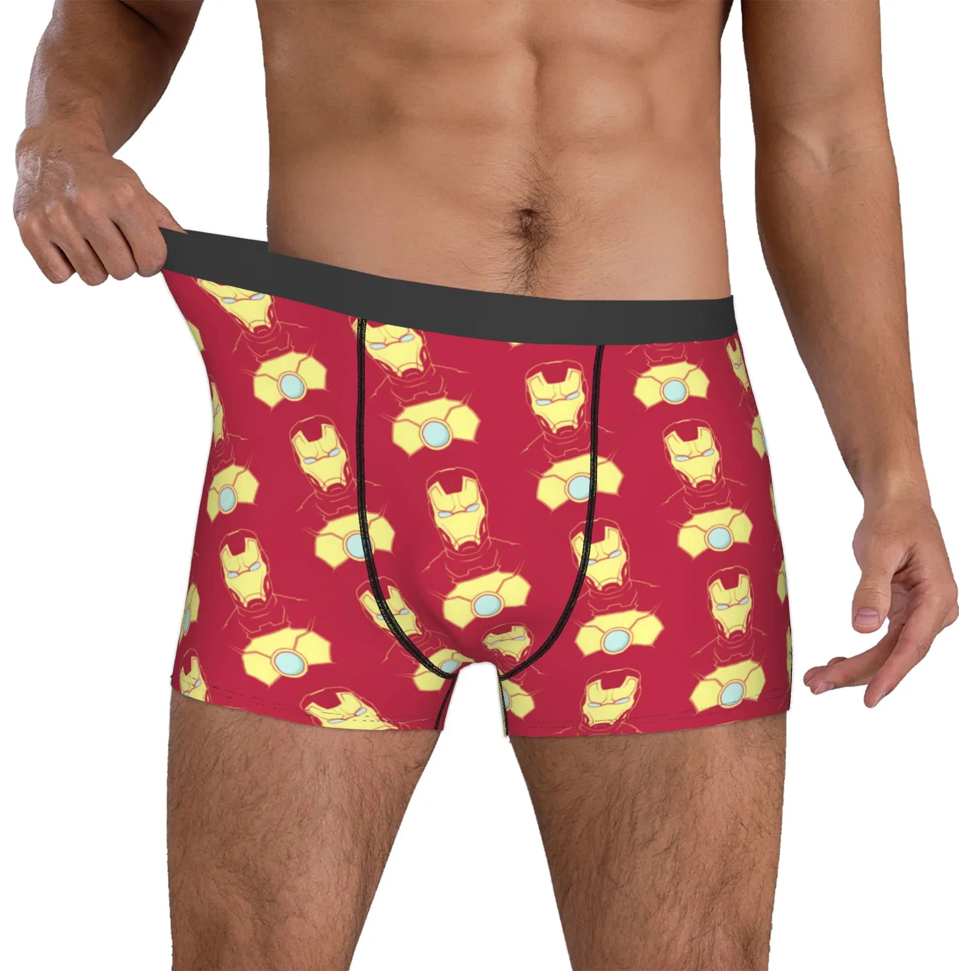 Custom Irons Anime Fours Intimo da uomo traspirante, boxer da supereroe, pantaloncini, mutande morbide per uomo