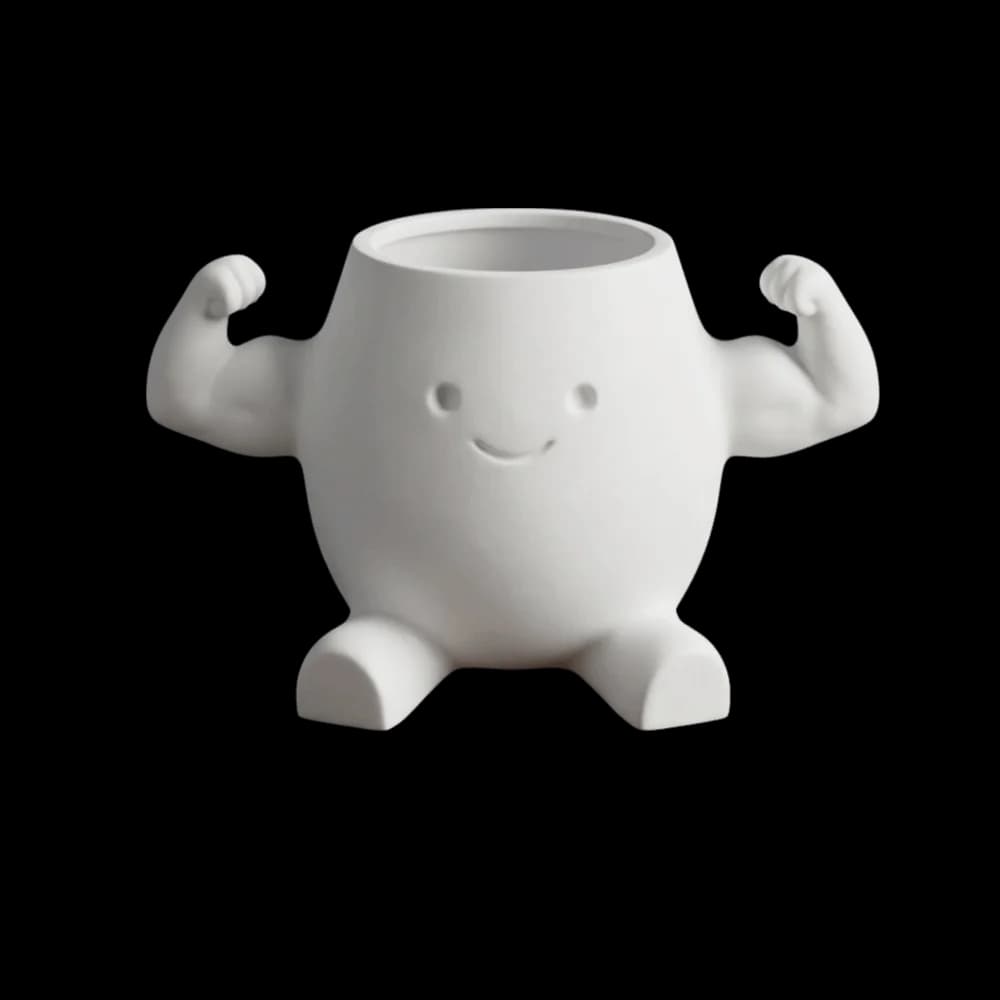 Vasi per Piante Decorativi Stile Muscolare, Organizzatore da Scrivania Stampato in 3D, Portapenne, Ornamenti, Piccolo Vaso per Fiori da Scrivania