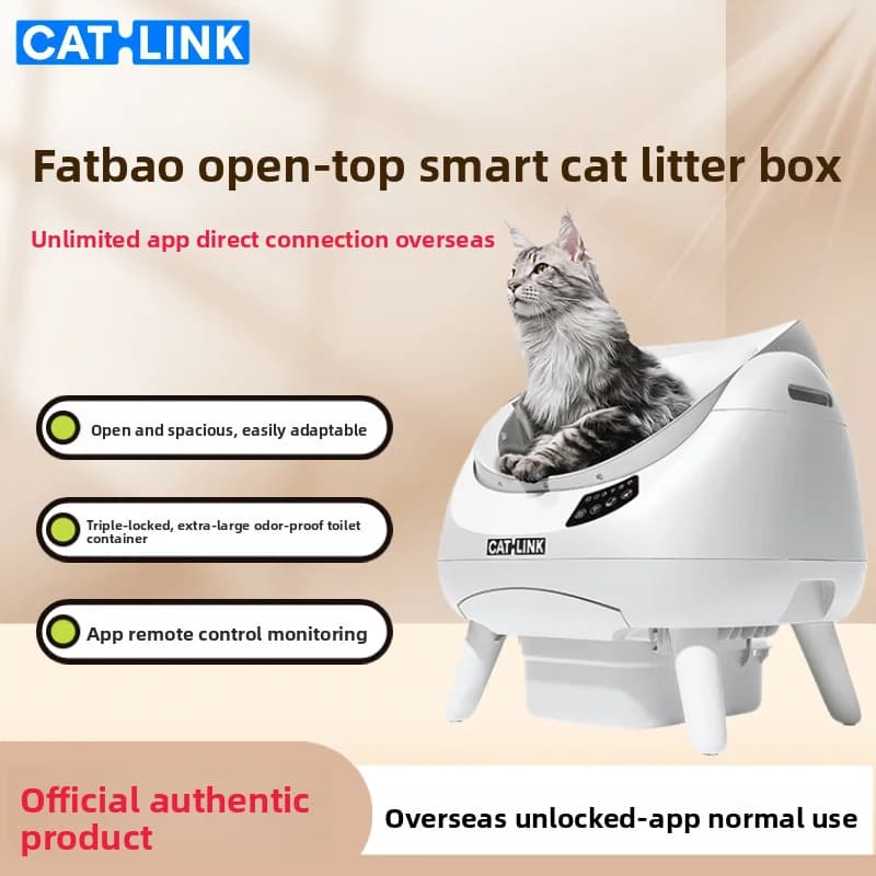 Lettiera Automatica Extra Large per Gatti, Connessione Diretta APP Senza Blocco, Toilette Intelligente Autopulente Anti-Odore per Gatti (per l'estero)