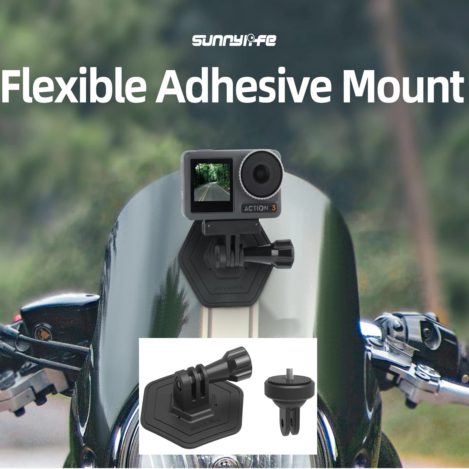 Sunnylife For Insta360 X5/Go 3S Camera Base Wall decal Flexible Mounting Base Helmet Moto for DJI Osmo 360/Pocket 3