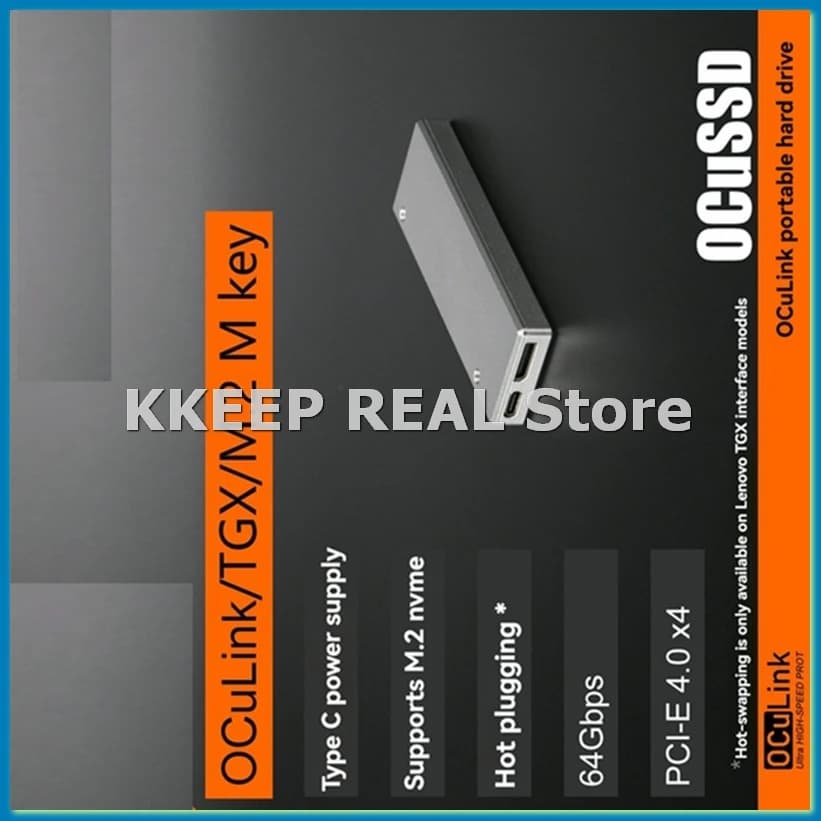 OCuSSD PCI-E 4.0 X4 64Gbps Oculink SSD Adattatore per custodia PCIe 4.0 X4 a NVME M.2 M Chiave SSD Custodia esterna SSD Case-A79U