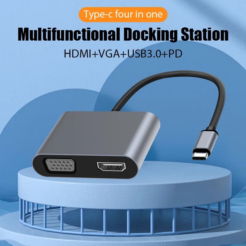 Docking station HUB USB C 4 IN 1 Adattatore compatibile HDMI 4K @ 30Hz Tipo C a HDMI PD100W HUB USB 3.0 Splitter USB C per MacBook