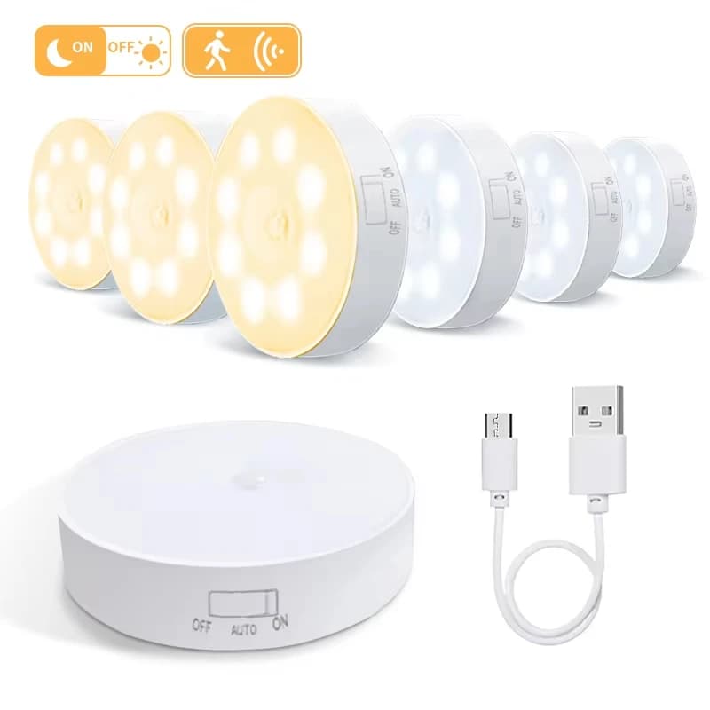 Luce notturna a induzione del corpo umano a LED 8 LED Ricarica USB Lampada con sensore intelligente Lampada da comodino Camera da letto Illuminazione del corridoio di casa Mini lampada da parete