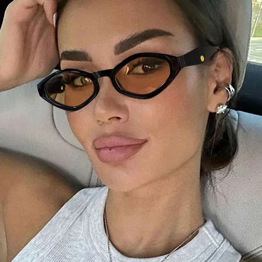 Fashion Cat Eye Sunglasses Vintage Luxury Brand Designer Black Irregular Rhombus Ladies Sun Glasses Eyewear UV400 Gafas De Sol