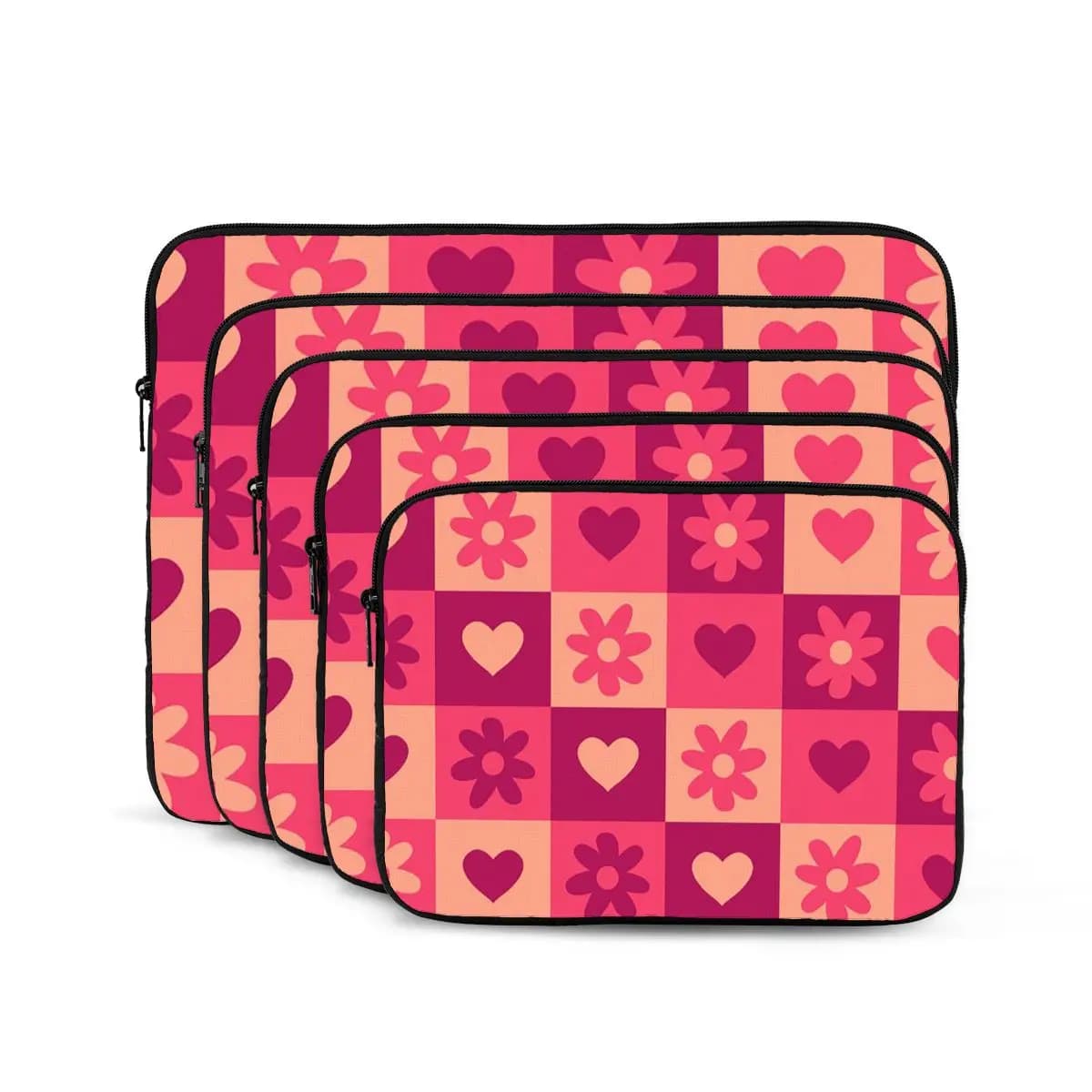 Custodia per laptop per notebook rosa e rossa a quadretti Custodia per notebook da 10 12 13 15 17 pollici Custodia antiurto per tablet